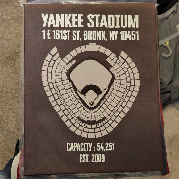 NEW YORK YANKEE STADIUM CANVAS WALL ART 16x20 - NEW YANKEE STADIUM EST. 2009 - Picture 2 of 2